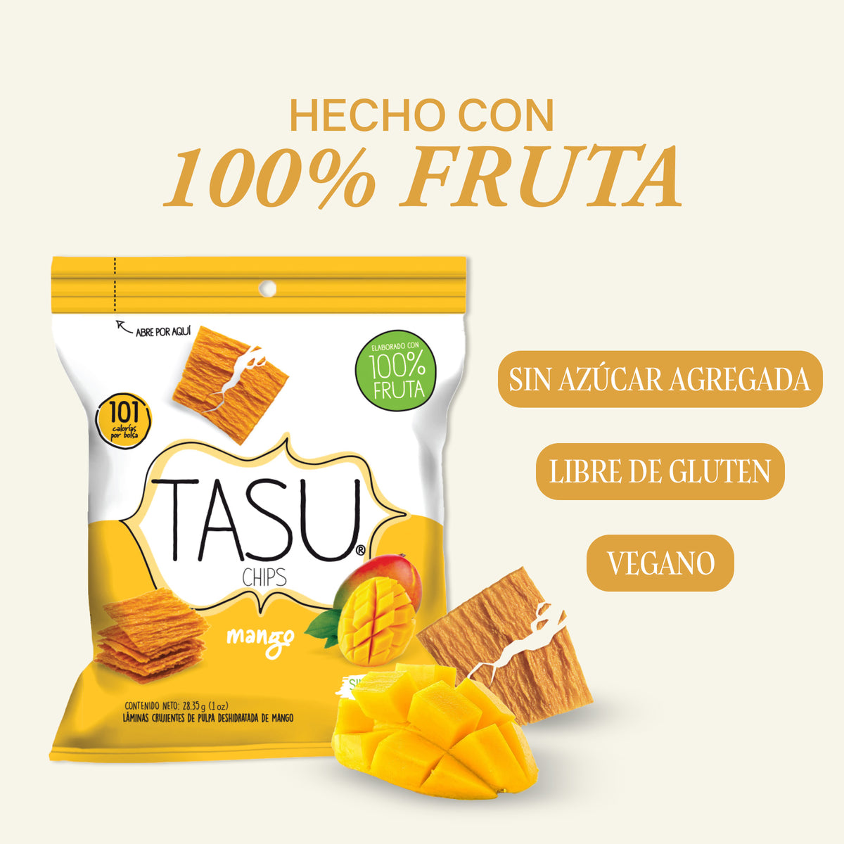 Chips de Mango 28.5 g – 100% Fruta Natural | TASU