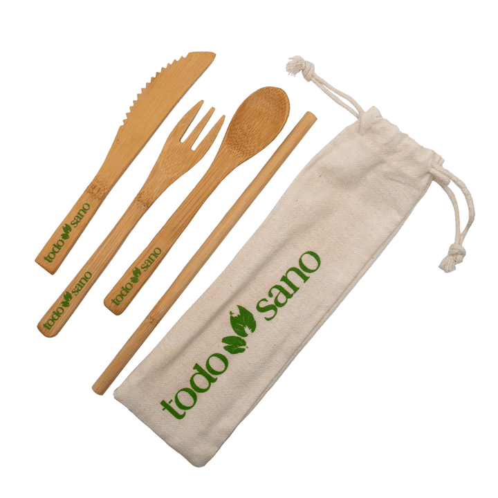 Set de Cubiertos Reutilizables de Bambú - Todo Sano