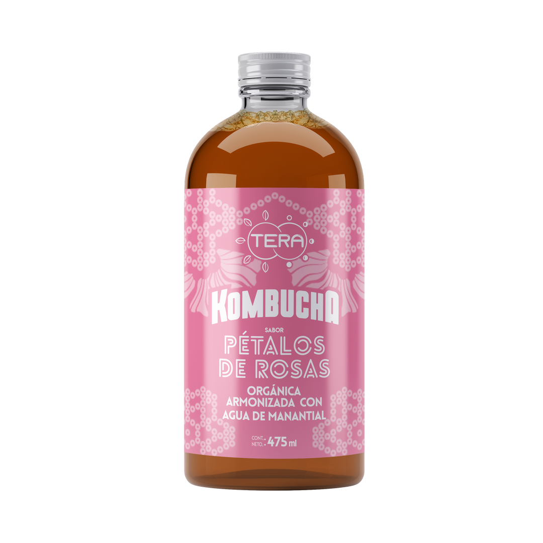 Tera Kombucha Sabor Rosas 475 ml (Refrigerado) l Tera