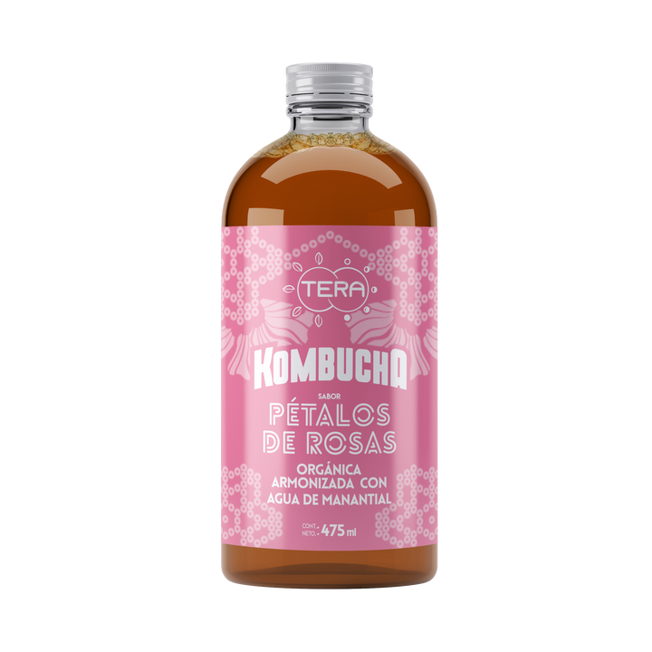 Tera Kombucha Sabor Rosas 475 ml (Refrigerado) l Tera