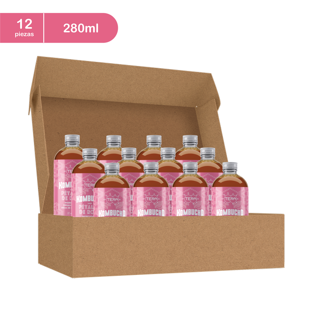 Tera Kombucha Sabor Pétalos de Rosas 280 ml (Refrigerado) l Tera