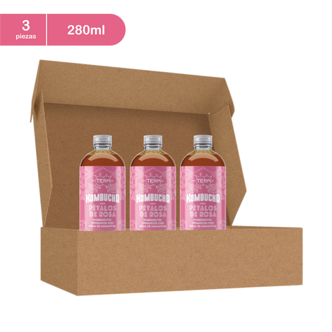 Tera Kombucha Sabor Pétalos de Rosas 280 ml (Refrigerado) l Tera
