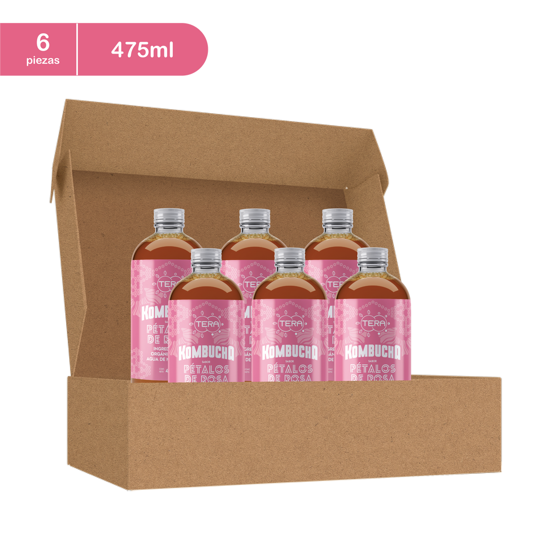 Tera Kombucha Sabor Rosas 475 ml (Refrigerado) l Tera
