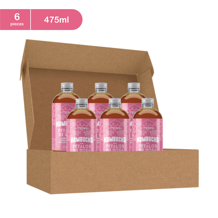 Tera Kombucha Sabor Rosas 475 ml (Refrigerado) l Tera