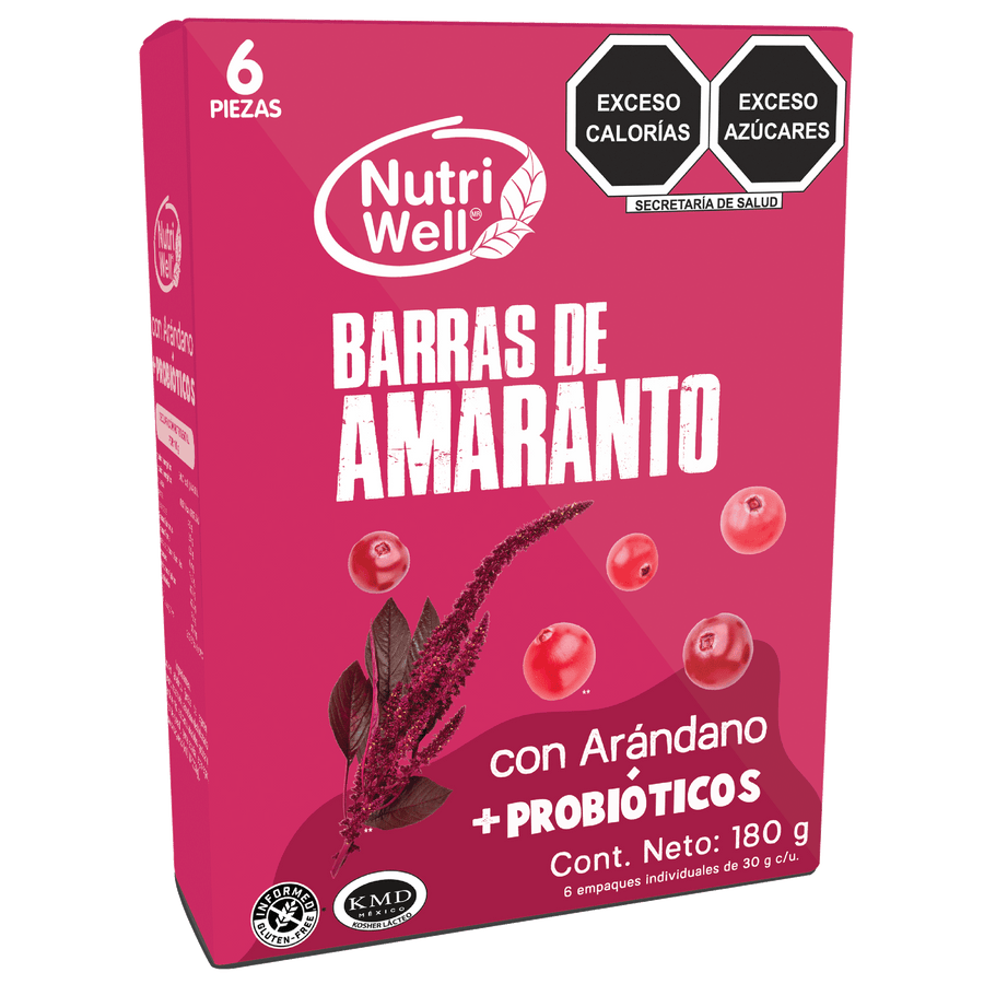 barras de amaranto con arandanos y probioticos